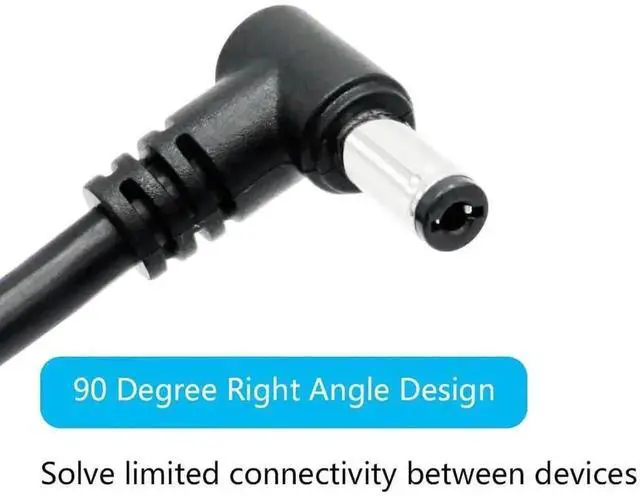 Alt view image 7 of 7 - 4 Pack 0.5M 18AWG Right Angle DC 5.5x2.1mm Male Pigtail Cable, 90 Degree DC5521 Plug to 2-Pin Bare Open End Wires, DIY Repair Replacement Power Cord for Router CCTV Camera LED Strip DC Power Project W