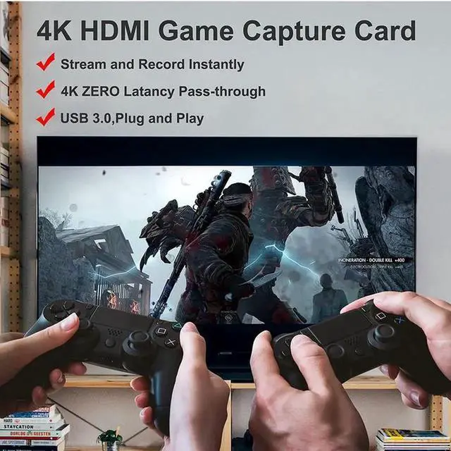 Alt view image 7 of 7 - Torpedo Nova USB 3.0 4K HDMI Video Capture Card with Zero Latency 4K Loop-Out, Supports 1080P@60FPS Game Recording, Built-in 3.5mm Microphone & Audio Input for OBS Live Streaming, Conference Broadcast
