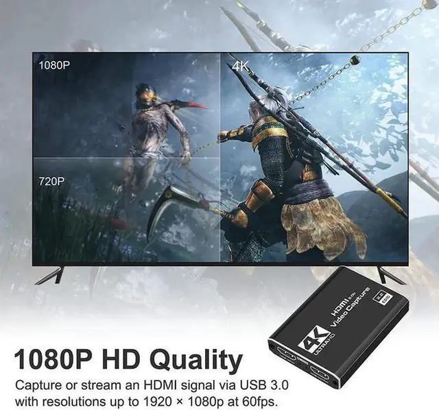 Alt view image 5 of 7 - Torpedo Nova USB 3.0 4K HDMI Video Capture Card with Zero Latency 4K Loop-Out, Supports 1080P@60FPS Game Recording, Built-in 3.5mm Microphone & Audio Input for OBS Live Streaming, Conference Broadcast