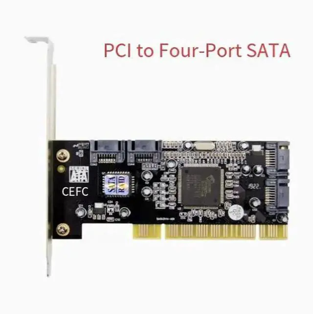 Main image of 4-Port PCI to SATA 3.0 Expansion Card with Silicon Image 3114 Chip, Internal SATA Controller Adapter Supports 4 HDD/SSD Drives, Hardware RAID 0/1/10 Mode, Desktop PC and Old Server Hard Disk Storage C