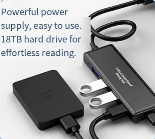 Alt view image 3 of 4 - 4-Port USB 3.0 Hub Multi-Port Splitter Expansion Adapter Dock, High Speed USB Data Transfer Extension Hub for Laptop, Desktop PC, Notebook, Flash Drive Mouse Keyboard Connection