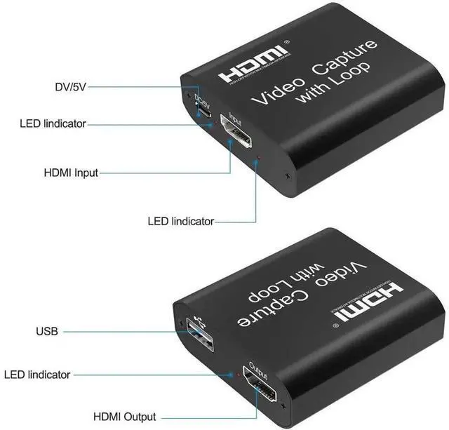 Alt view image 5 of 7 - 4K HDMI Video Capture Card with HDMI Loop Out Port, 1080P Full HD Game Recording Capture Device for PC Game Live Streaming, Online Broadcasting, Video Conference and Teaching Recording