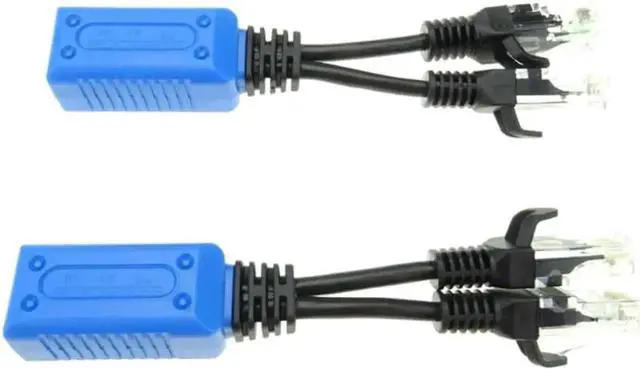 Alt view image 3 of 3 - 1 Pair Passive UPOE RJ45 Splitter Combiner Cable, Run 2 POE IP Cameras Over Single Ethernet Cable, POE Adapter Connector for Security Surveillance Network Wiring