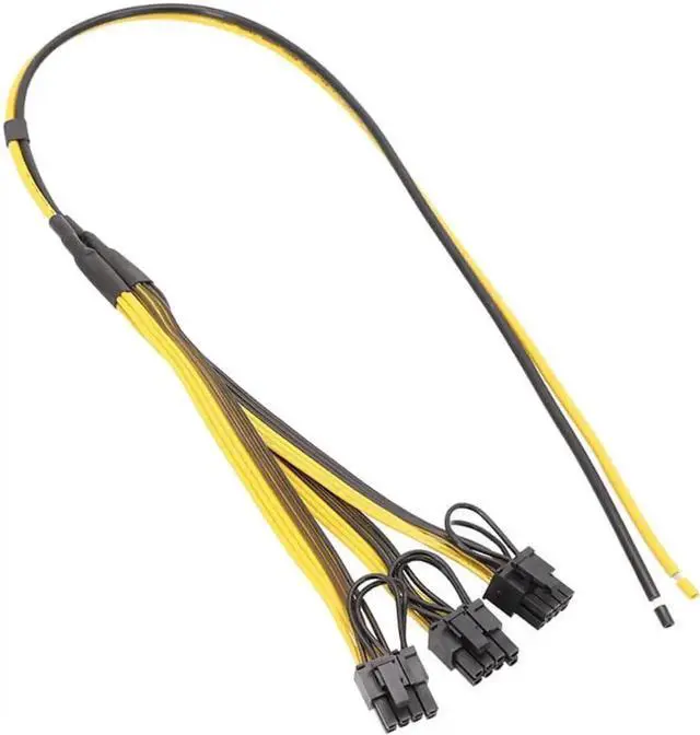 Main image of Mining Rig GPU Power Cable, Magic 8Pin to 3X 6+2Pin PCIe Video Card Cord, 12AWG Main Wire 50cm + 18AWG Branch 20cm 1 to 3 Splitter Cable for Server Mining Power Supply Expansion