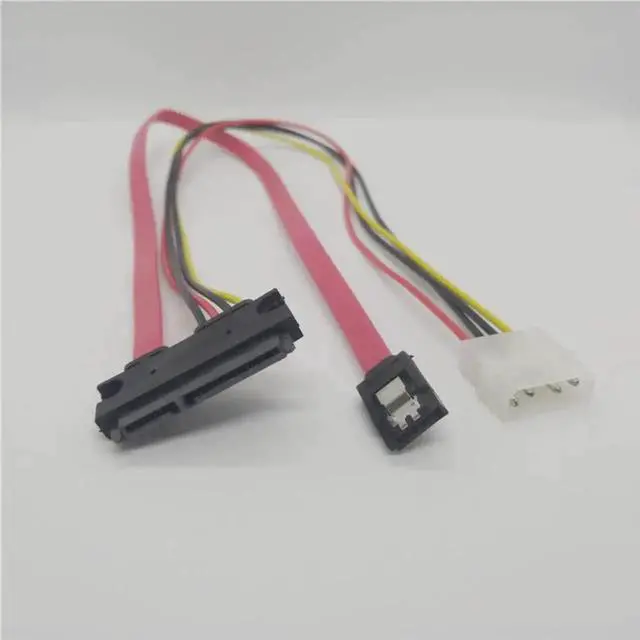Alt view image 3 of 5 - 50CM SATA 22Pin 7+15 to eSATA IDE 4Pin Power Adapter Cable, External HDD eSATA Data & IDE 4Pin Power Combined Extension Cord for Desktop Hard Disk Drive