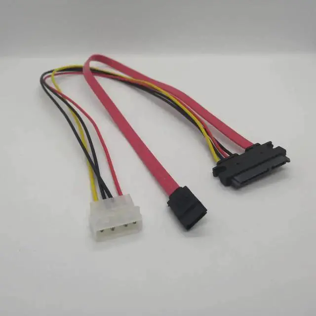 Alt view image 2 of 5 - 50CM SATA 22Pin 7+15 to eSATA IDE 4Pin Power Adapter Cable, External HDD eSATA Data & IDE 4Pin Power Combined Extension Cord for Desktop Hard Disk Drive