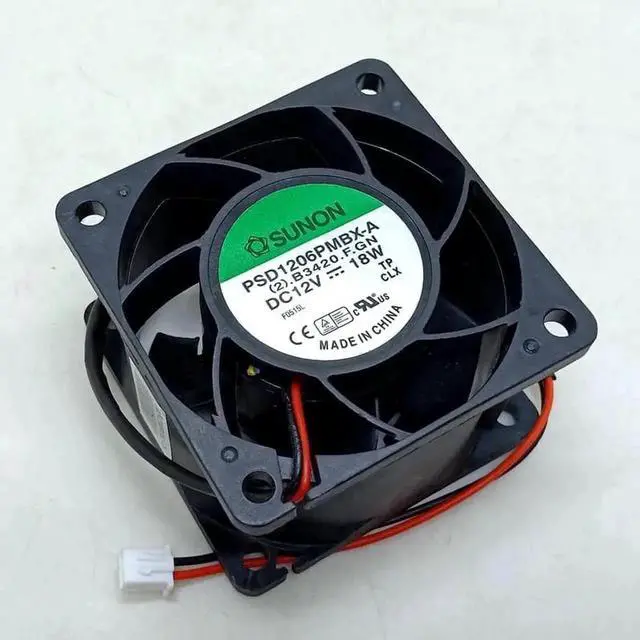 Alt view image 2 of 3 - Sunon PSD1206PMBX-A 6038 60x60x38mm 12V Double Ball Bearing Cooling Fan, High Speed PWM 4Pin Fan Replacement for Antminer S7 S9 Shenma M3 Miner Power Supply Heat Dissipation