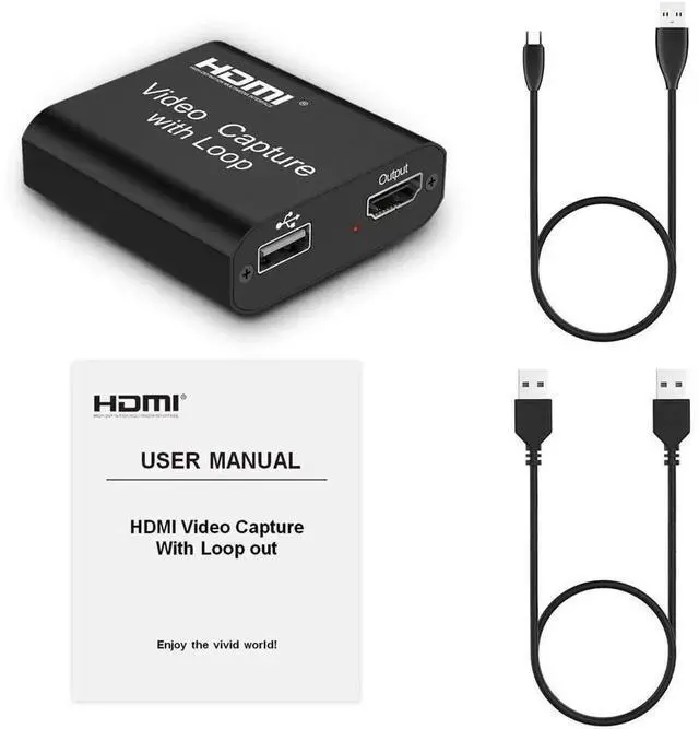Alt view image 3 of 7 - 4K HDMI Video Capture Card with HDMI Loop Out Port, 1080P 60FPS Game Video Recorder Device for Live Streaming, Broadcast Recording, Online Video Conference Compatible with Laptop PC