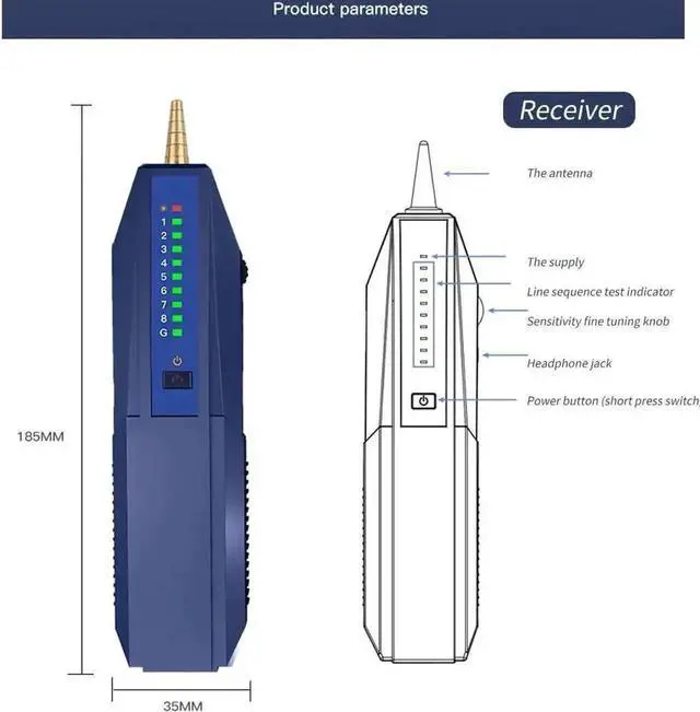 Alt view image 5 of 6 - Digital Network Cable Tester Wire Tracker with POE Detection, Continuity & Short Circuit Test for RJ45 8P Ethernet Cable and RJ11 4P Telephone Line, Multi-Function Line Finder for Wiring Inspection