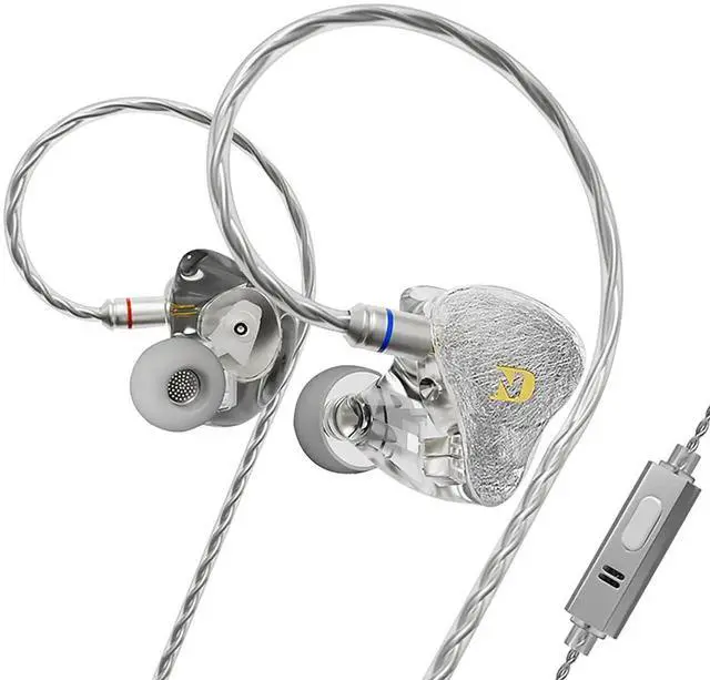 Main image of ND001 4BA+1DD Hybrid In Ear Monitor IEM Earphones, HiFi Stereo Wired Earbuds with Powerful Deep Bass, Detachable Tangle-Free Cable & Built-in Microphone for Music Gaming Calls