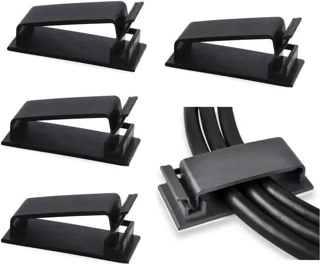 Main image of 50 Pack Self Adhesive Cable Management Clips, Multipurpose Adhesive Wire Cord Organizer Holders, Neat Cable Routing for TV, PC, Ethernet Network Cables Under Desk, Home Office and Indoor Outdoor Use