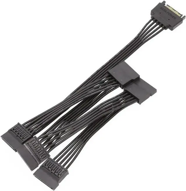 Alt view image 2 of 3 - 60CM 15 Pin SATA Power Splitter Extension Cable, 1 Male to 5 Female SATA Hard Drive Power Adapter Cord, Multiple HDD SSD Hard Disk Power Expansion Wire for Desktop PC Computer Internal Hardware Modifi