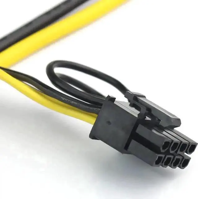 Alt view image 6 of 6 - 5 Pack 8Pin GPU Power Splitter Cable 1 to 3 6+2 Pin PCIe Mining Adapter Cord, 12AWG+18AWG Thickened Copper Wire Graphics Card Extension Wire for Crypto Mining Rig Power Connection