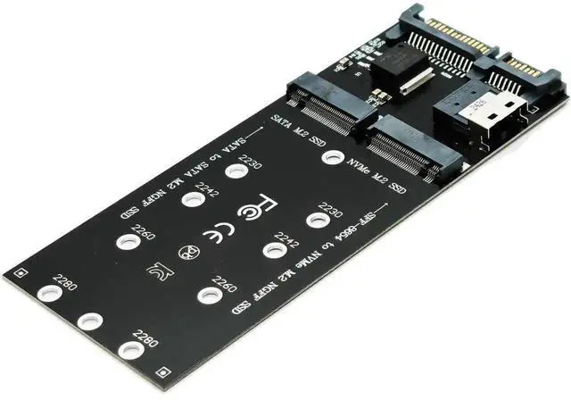 Main image of 2-in-1 Combo M.2 NVMe to SFF-8654 Slimline SAS PCIe & NGFF to SATA Adapter Card, Dual M.2 SSD Converter Board, Clearly Not Support NVMe SSD to SATA or M.2 SATA to SFF-8654 Protocol Conversion