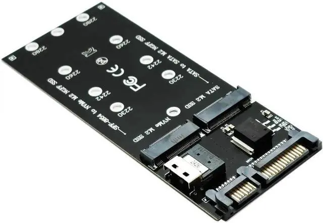 Alt view image 5 of 5 - 2-in-1 Combo M.2 NVMe to SFF-8654 Slimline SAS PCIe & NGFF to SATA Adapter Card, Dual M.2 SSD Converter Board, Clearly Not Support NVMe SSD to SATA or M.2 SATA to SFF-8654 Protocol Conversion