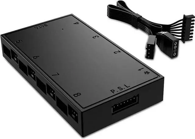 Main image of ID-COOLING HA-08 PWM ARGB Fan Hub, 8×4Pin PWM Fan Ports & 8×5V 3Pin ARGB Ports, SATA Powered Motherboard RGB Sync Fan Speed Controller for PC Case Cooling Fans