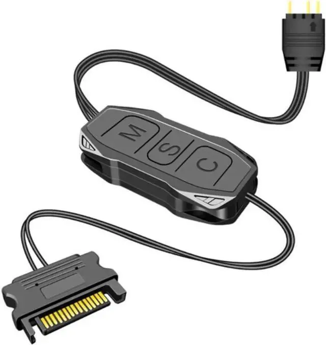 Alt view image 4 of 4 - 5V 3-Pin ARGB Mini Controller Hub Powered by SATA Interface, Addressable RGB Lighting Adjuster for PC Case Cooling Fans, Water Cooling Radiators and LED Strip Light Decoration