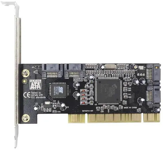Alt view image 3 of 5 - 4-Port PCI SATA RAID Controller Internal Expansion Card with 2 SATA Cables, PCI to SATA Adapter Converter for Desktop PC Hard Drives and SSDs, Supports Mass Storage Disk Expansion