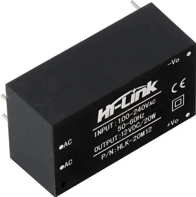 Main image of HI-Link HLK-20M12 AC-DC Step Down Power Supply Module, 220V to 12V 20W Intelligent Household Isolated Switching Power Converter Module for Electronic DIY Projects, Pack of 2 Pieces