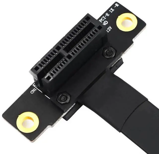 Alt view image 4 of 4 - 90 Degree PCIE 3.0 X1 to X1 Extension Cable, Small Slot PCI-E Riser Adapter Cord for Sound Card, Network Card, Internal Motherboard Expansion Card Connection in PC Chassis