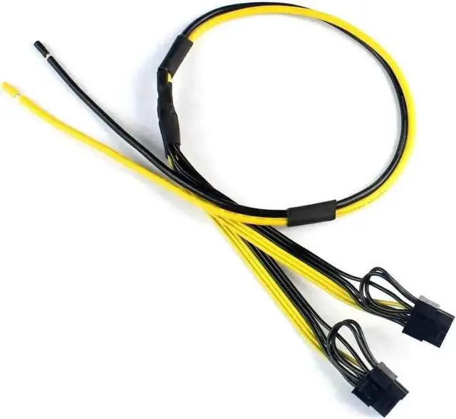 Alt view image 2 of 6 - PCIe Graphics Card Power Splitter Cable, Dual 8Pin 6+2Pin DIY GPU Extension Cord 12AWG+18AWG Wire Gauge, Heavy Duty Power Supply Adapter Wire for PC Gaming GPU and Server PSU, Pack of 5 Pieces