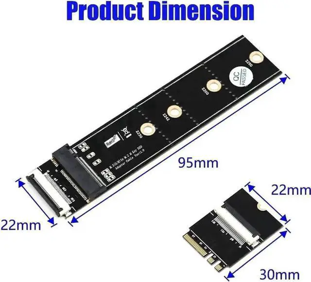 Alt view image 6 of 7 - M.2 NGFF Key M to Key A+E Extension Adapter Card with High Speed FPC Flexible Cable, Compatible with 2230 2242 2260 2280 Size M.2 SSD for Laptop Internal Storage Expansion and Interface Conversion