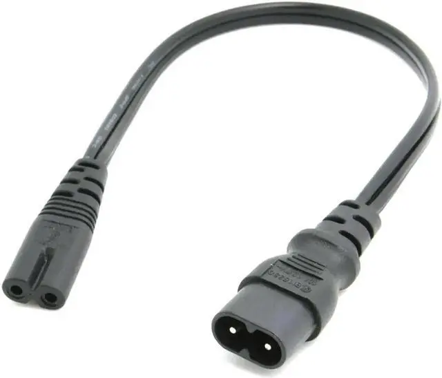 Alt view image 3 of 3 - IEC 60320 C8 Male to C7 Female Power Extension Cord 30CM, C8 to C7 AC Mains Adapter Cable Short Length for Laptop Charger, Small Power Adapters, Printers and Household Electronic Devices