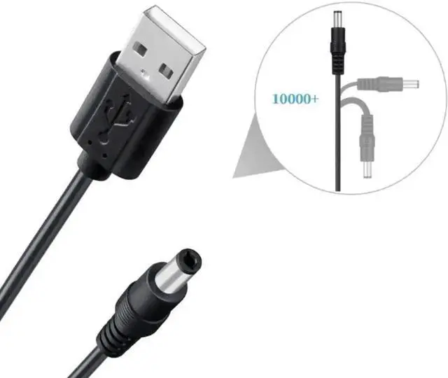 Alt view image 3 of 4 - Universal USB to DC Power Charging Cable 5V Output, Multi Tips DC Adapter Cord with 5.5x2.1mm, 3.5mm, 4.0mm, 4.8mm, 6.4mm Plugs, Replacement Power Supply Wire for Router, LED Strip, Small Electronics