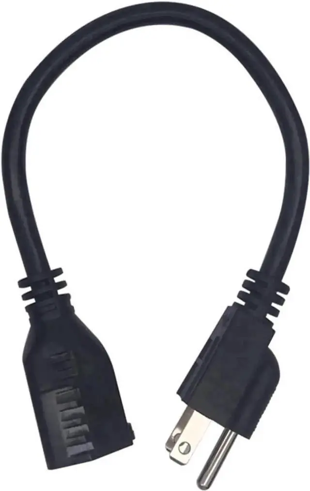Alt view image 3 of 5 - 1FT/0.3M Short 3 Prong Power Extension Cord, 16AWG 13A Heavy Duty Male to Female Outlet Saver AC Power Cable, Compact Short Jumper Wire for Desktop PC, Power Supply, Household Appliance and Socket Spa