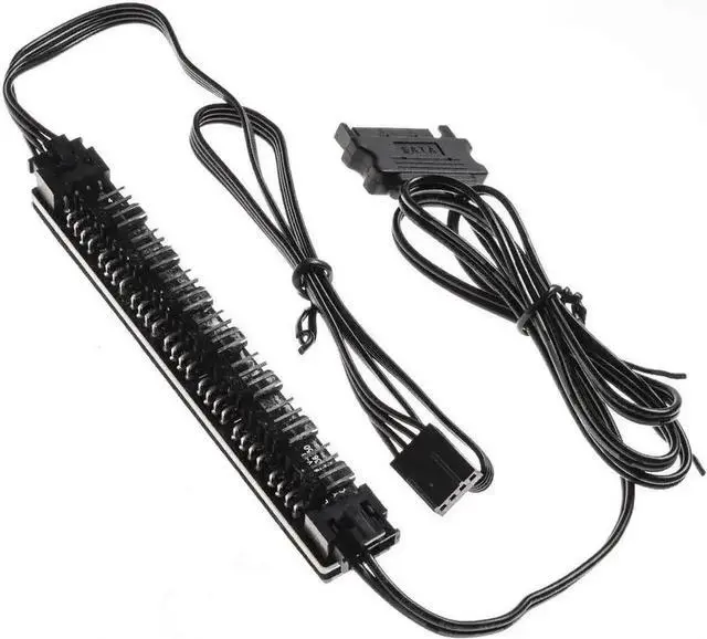 Main image of FH-07 SATA Powered Fan Hub, 7-Port PWM Fan Splitter Adapter, Supports 4-Pin PWM Speed Regulation and 3-Pin Fixed Speed PC Internal Cooling Fans for Desktop Chassis Heat Dissipation