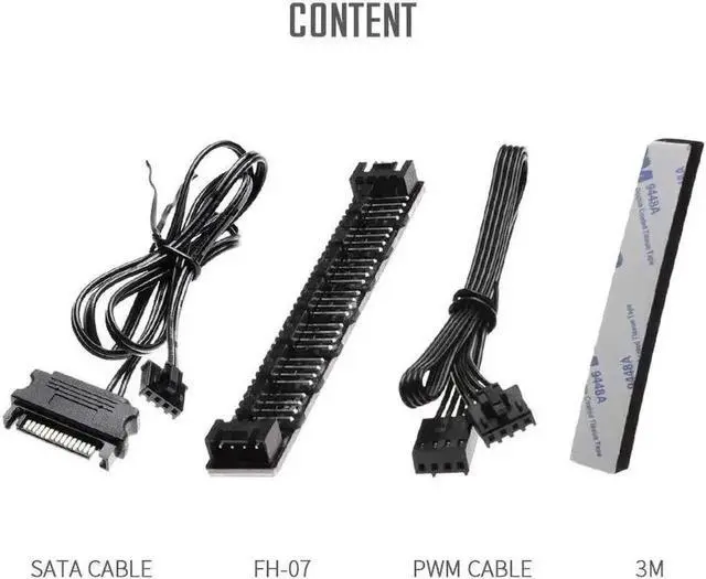 Alt view image 4 of 7 - FH-07 SATA Powered Fan Hub, 7-Port PWM Fan Splitter Adapter, Supports 4-Pin PWM Speed Regulation and 3-Pin Fixed Speed PC Internal Cooling Fans for Desktop Chassis Heat Dissipation