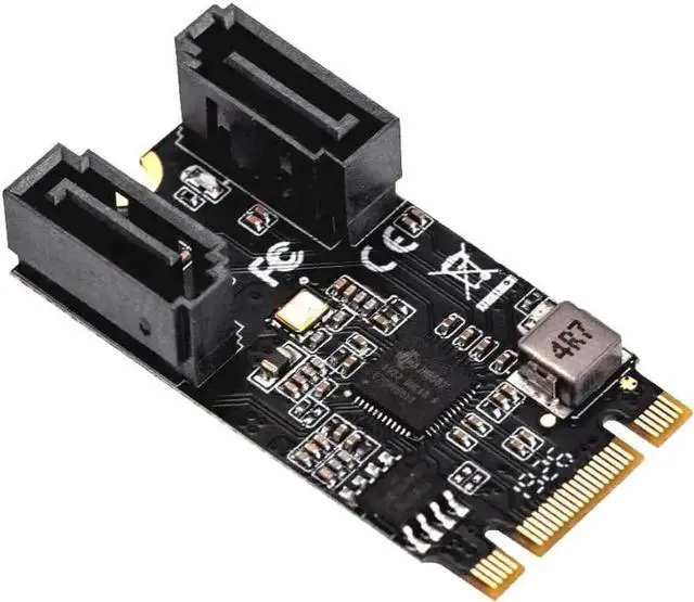 Main image of SI-ADA40149 M.2 B+M Key 2242 to 2-Port SATA III Expansion Card with Jmicro JMB582 Chip, PCIe M.2 to Dual SATA 3.0 6Gbps Adapter for PC Mini Host NAS Storage Expansion