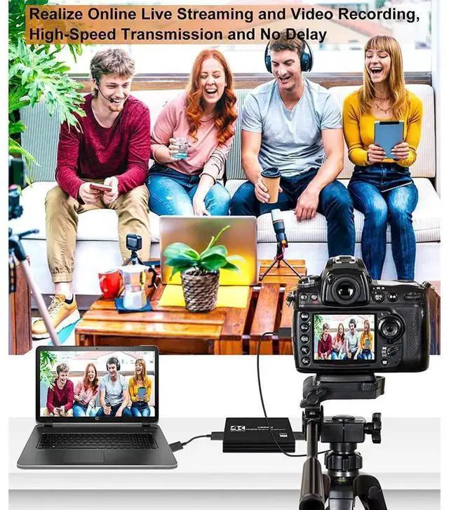 Alt view image 6 of 7 - 4K HDMI Video Capture Card, HDMI to USB & Type-C Dual Interface Game Capture Adapter, Supports 1080P 60FPS Recording for Live Streaming, Video Recording, Screen Sharing, Compatible with PC, PS4, Xbox,