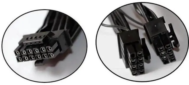 Alt view image 3 of 3 - 24 Inch PCIe 5.0 12VHPWR 16Pin GPU Power Cable Dual CPU 8Pin to 12+4 Modular PSU Cord 600W for RTX 3090Ti 4080 4090, Fits ASUS Seasonic Phanteks Revolt Power Supply