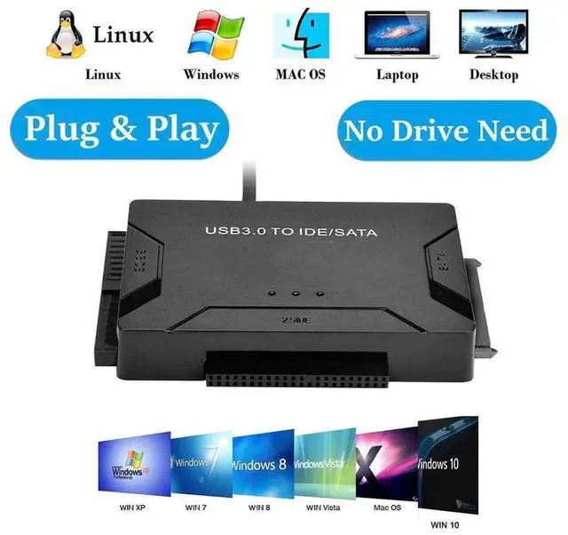 Main image of USB 3.0 to IDE SATA 4 in 1 Hard Drive Adapter Converter Supports 2.5/3.5 Inch HDD SSD Up to 8TB Max Capacity External Disk Data Transfer Dock for Desktop Laptop Hard Disk File Backup & Recovery