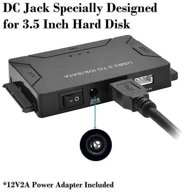 Alt view image 3 of 7 - USB 3.0 to IDE SATA 4 in 1 Hard Drive Adapter Converter Supports 2.5/3.5 Inch HDD SSD Up to 8TB Max Capacity External Disk Data Transfer Dock for Desktop Laptop Hard Disk File Backup & Recovery