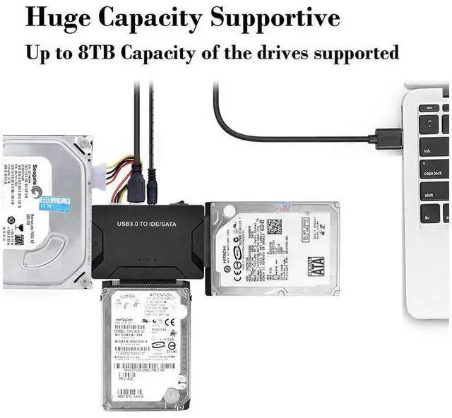 Alt view image 5 of 7 - USB 3.0 to IDE SATA 4 in 1 Hard Drive Adapter Converter Supports 2.5/3.5 Inch HDD SSD Up to 8TB Max Capacity External Disk Data Transfer Dock for Desktop Laptop Hard Disk File Backup & Recovery