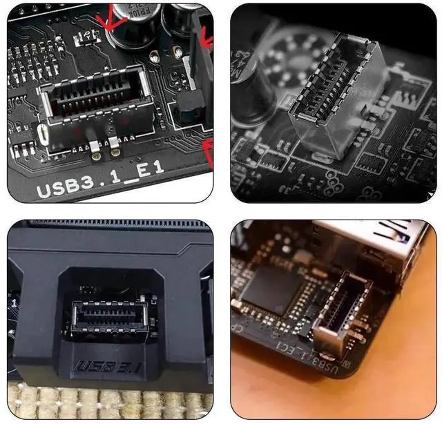 Alt view image 4 of 7 - 3.5 Inch Floppy Bay Front Panel USB Hub Adapter Cable Internal Motherboard USB 3.1 19Pin Header to Type-C + 4-Port USB 3.0 Expansion Dock for PC Chassis Drive Bay Modification Upgrade