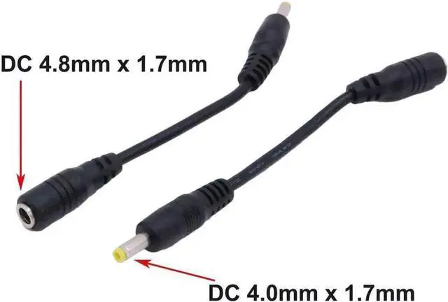 Alt view image 3 of 4 - 1 Piece DC Power Extension Cable 4.0x1.7mm Male to 4.8x1.7mm Female Barrel Plug Adapter Cord for CCTV Security Camera LED Strip Router Monitor Power Supply Connection