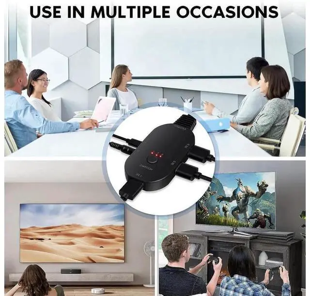Alt view image 7 of 7 - 3 in 1 Out HDMI 2.1 Switch, 8K@60Hz 4K@120Hz 48Gbps HDMI Switcher, Support VRR HDCP 2.3 HDR10 Dolby Vision, Compatible with PS5 Xbox Roku Apple TV Fire Stick SkyQ eokCXOY