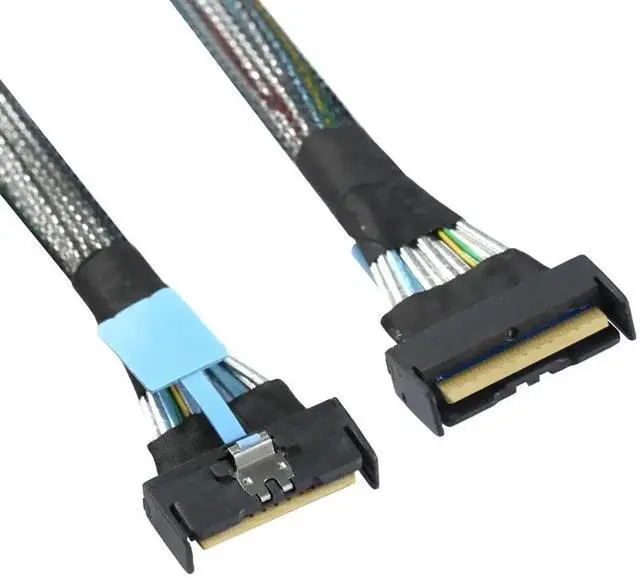 Alt view image 2 of 6 - 0.8m PCIe 5.0 SAS MCIO SFF-8654 8I 74Pin Interconnect Cable, MCIO 74P to SFF-8654 8I High Speed Server Storage Cable for Rack Server Backplane NVMe SSD NAS Storage System