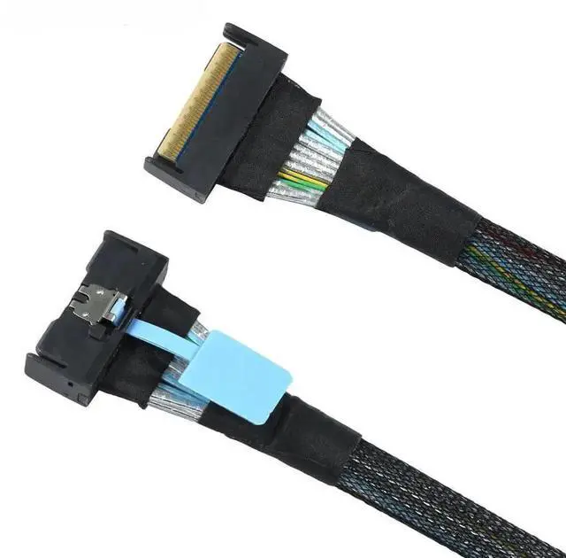 Alt view image 3 of 6 - 0.8m PCIe 5.0 SAS MCIO SFF-8654 8I 74Pin Interconnect Cable, MCIO 74P to SFF-8654 8I High Speed Server Storage Cable for Rack Server Backplane NVMe SSD NAS Storage System