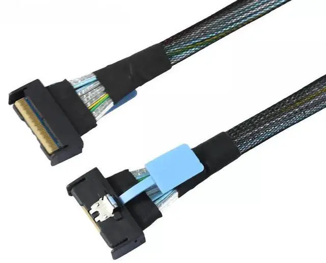 Alt view image 6 of 6 - 0.8m PCIe 5.0 SAS MCIO SFF-8654 8I 74Pin Interconnect Cable, MCIO 74P to SFF-8654 8I High Speed Server Storage Cable for Rack Server Backplane NVMe SSD NAS Storage System
