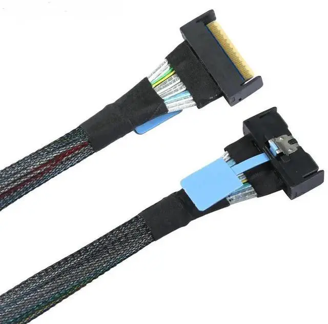Alt view image 5 of 6 - 0.8m PCIe 5.0 SAS MCIO SFF-8654 8I 74Pin Interconnect Cable, MCIO 74P to SFF-8654 8I High Speed Server Storage Cable for Rack Server Backplane NVMe SSD NAS Storage System
