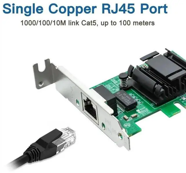 Alt view image 6 of 7 - Single Port Gigabit PCIe X1 Ethernet Network Card with Intel 82574L Chip, Performance Equivalent to Intel EXPI9301CT / EXPI9301CTBLK, 1×RJ45 Gigabit LAN Adapter Compatible with Windows Windows Server