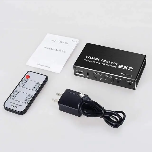 Alt view image 7 of 7 - Torpedo Nova 2x2 HDMI Matrix Switch, 2 In 2 Out Bi-directional HDMI Matrix Supports 4K@60Hz YUV 4:2:0, HDR & 3D Video Format, Independent Output Display Routing Control for Home Theater Conference Gam