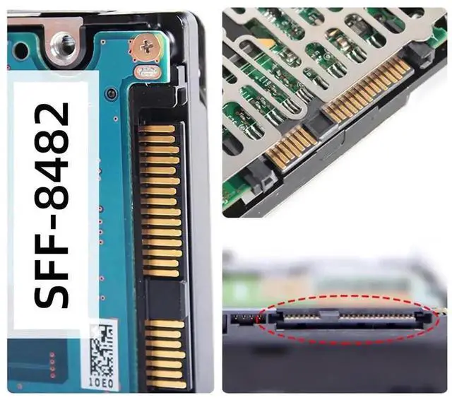 Alt view image 6 of 7 - SFF-8482 SAS 29Pin to SATA 7+15 22Pin Hard Drive RAID Adapter Card, Built-in SAS Conversion Controller Chip with Independent Power Port, 6Gbps SAS to SATA Converter for Desktop PC Server Storage Upgra