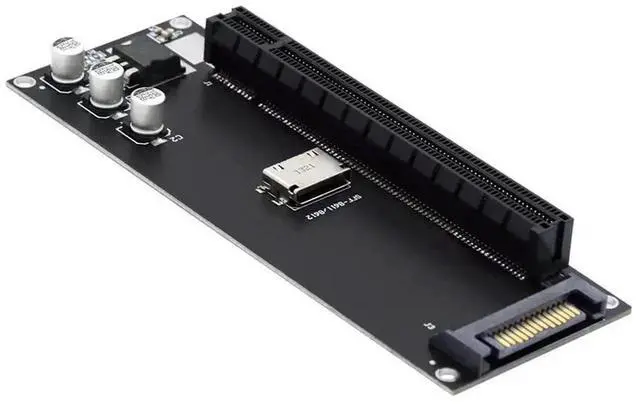 Alt view image 5 of 7 - Oculink SFF-8611 SFF-8612 to PCIe X16 X4 Adapter Card with SATA Power Port, Convert OCuLink Interface for Motherboard External Graphics Card eGPU Expansion