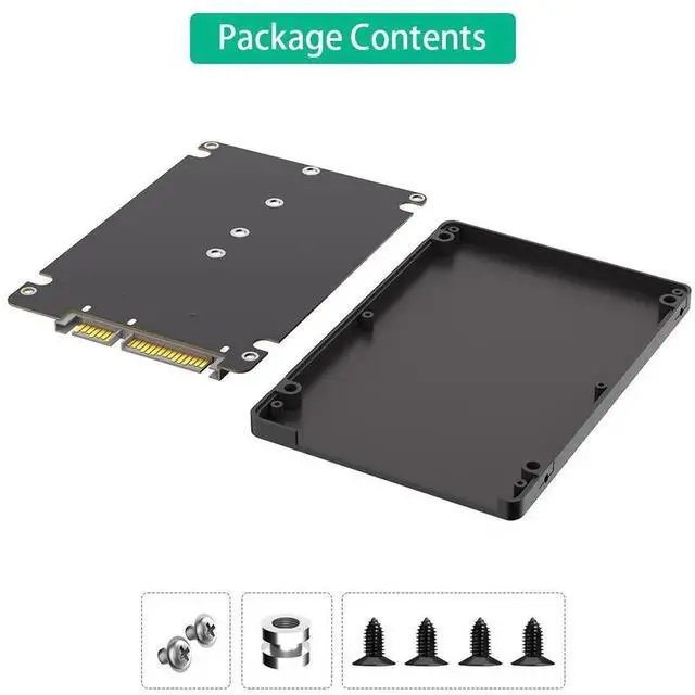 Alt view image 3 of 4 - M.2 NGFF B Key SSD to 2.5 Inch SATA 3 Adapter Card with Enclosure Case, SATA Protocol M.2 B Key Solid State Drive Converter for Laptop Desktop Storage Expansion