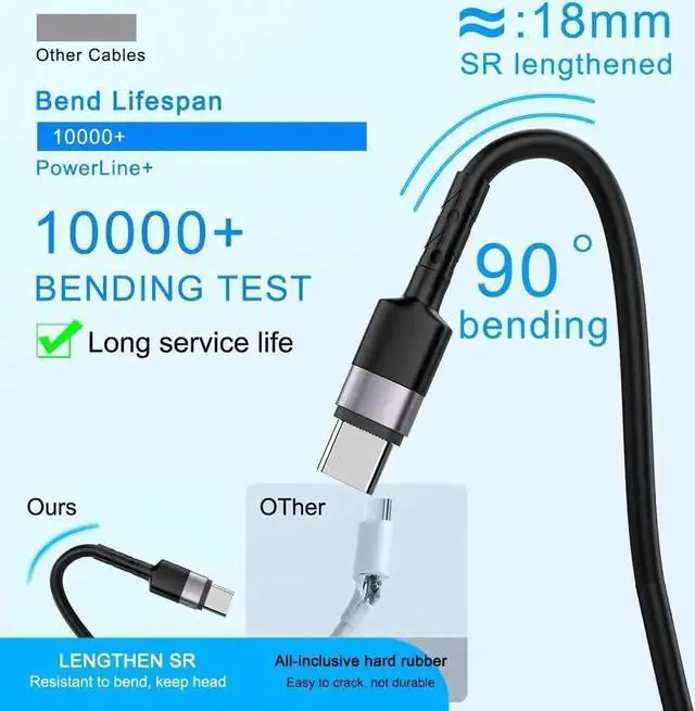 Alt view image 3 of 7 - 6FT Coiled USB-C to USB-C Fast Charging Cable 60W PD Power Delivery Retractable Spring Type C Cord for Car Use, Compatible with Samsung S21 S21+ S20 Ultra Note20, Google Pixel 4 3 XL, MacBook Pro Air